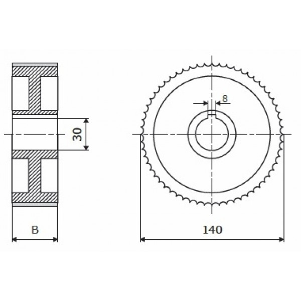 Картинка - Ролик 140-15-30-8 Z chrom Профиль A, скошенный Weinig