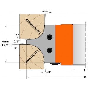 Пара ножей R=12/18 (45x34,5x2) для 694.004 (695.004.12)