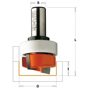 Фреза для выборки паза под петли HM D=16 I=19 S=8 + верхний подшипник (901.160.11B)
