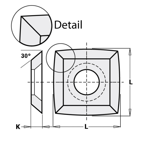 Картинка - Нож HM 15,0x15,0x2,5mm MG18 d=6,4<30 (515204)