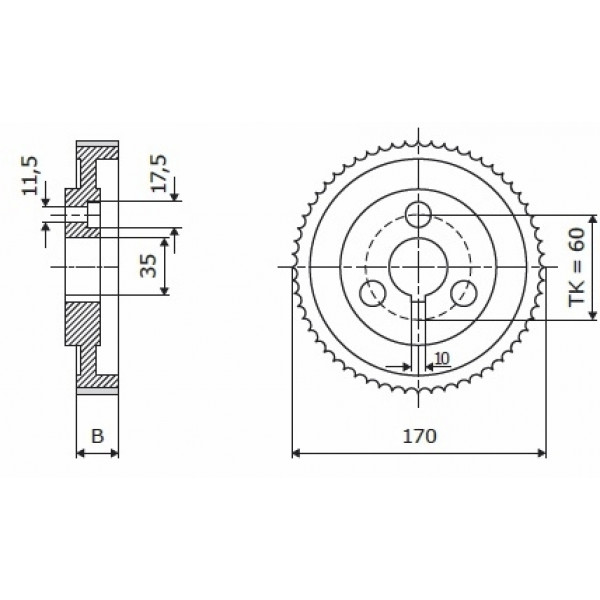 Картинка - Ролик 170-20-35-3V Z chrom Профиль A, Скошенный Weinig