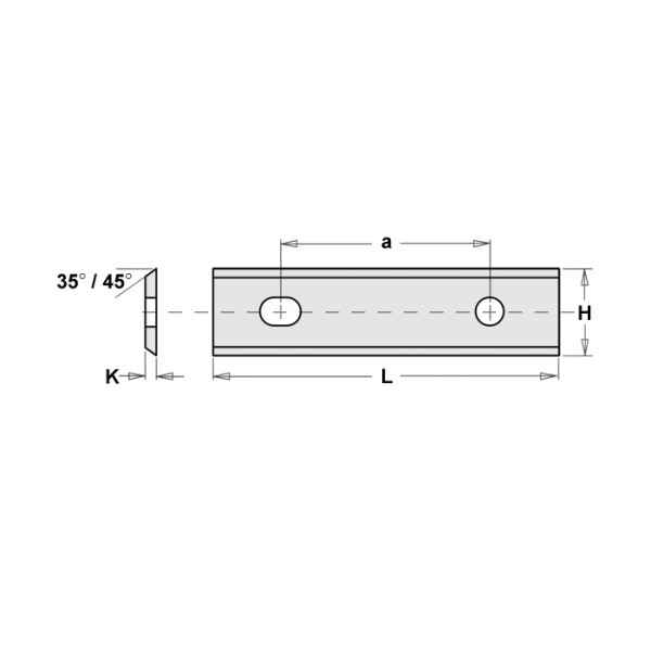 Картинка - Нож HM 44,5x15,0x1,5mm HC05 a = 25,0 <35 (445152)