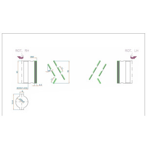 Фреза насадна DIA D = 60 l = 45 d = 25 + 2CH Z = 2 + 2 H = 4,5 RH без фаски DGM