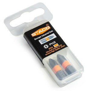Бита 1/4 "дюйма PH2x25мм 2шт. Оранжевые (20826.STACO)