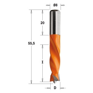 Свердло NP HW D = 10 I = 30 L = 55,5 S = 8x20 LH (306.100.12)