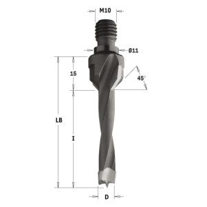Свердло HW NP гвинт. хвіст. GZ D = 6 I = 20 LB = 35 S = M10 / 11x4 LH (325.060.12)