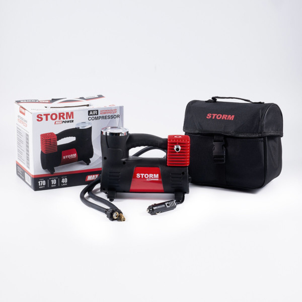 Картинка - Компрессор автомобильный Storm Max Power 10 Атм 40 л/мин 170 Вт