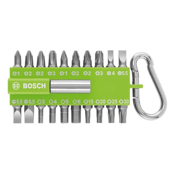 Фото - Набір біт з карабіном Bosch 21 шт салатовий