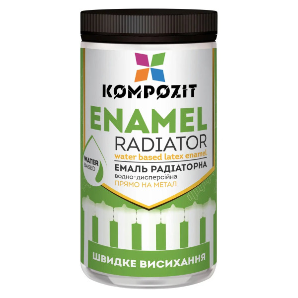 Картинка - Эмаль акриловая Kompozit RADIATOR матовая белая 0.3 л