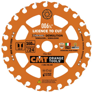 Пила CMT HM D=160 Z=24 F=20 K/P=2,3,/1,2 мм 286.760.24H Пила CMT HM D=160 Z=24 F=20 K/P=2,3,/1,2 мм 286.760.24H