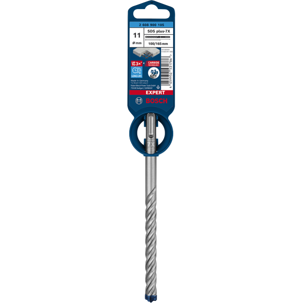 Картинка - Бур по железобетону BOSCH EXPERT SDS Plus-7X 11x100x165 мм