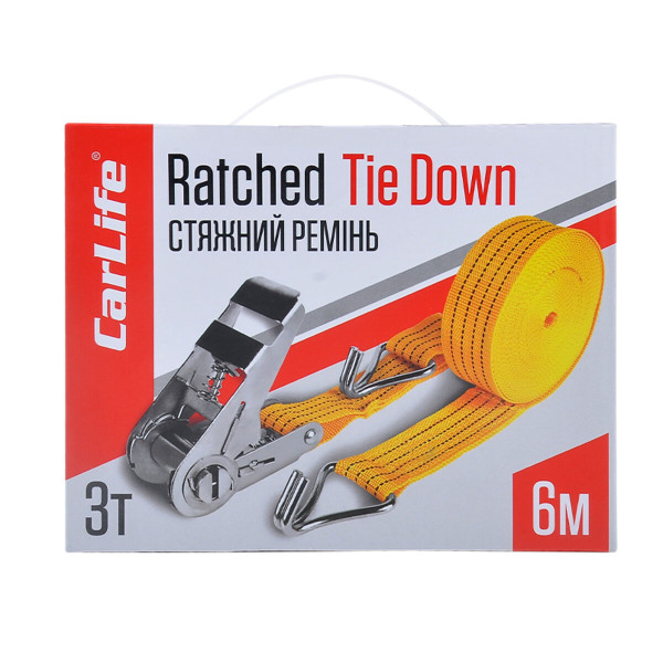 Фото - Стяжний ремінь з замком CarLife RD712 3т, 6м