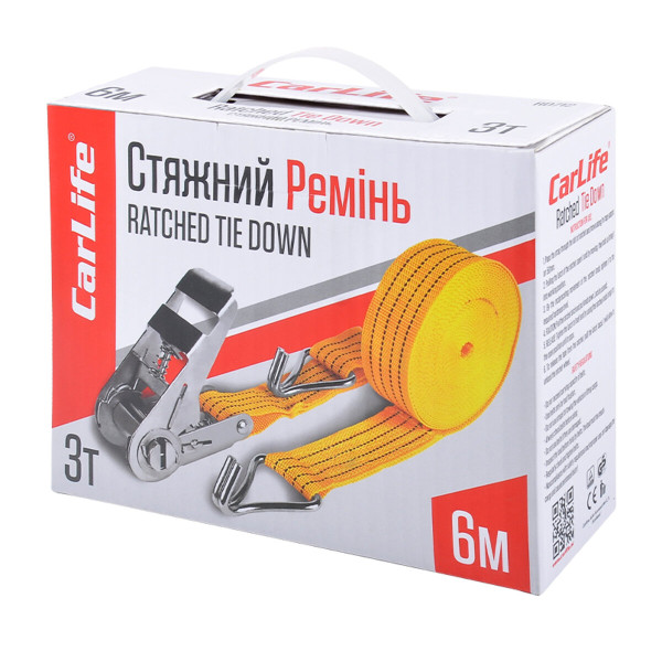 Фото - Стяжний ремінь з замком CarLife RD712 3т, 6м
