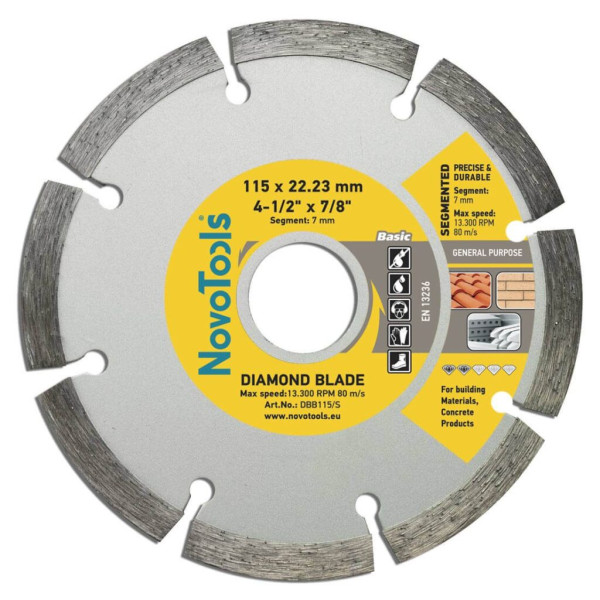 Фото - Диск алмазний NovoTools Basic 115 x 22,23 мм, Сегмент
