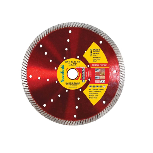 Фото - Диск алмазний NovoTools Profi 230 x 22,23 мм, Турбо