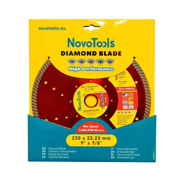 Фото - Диск алмазний NovoTools Profi 230 x 22,23 мм, Турбо