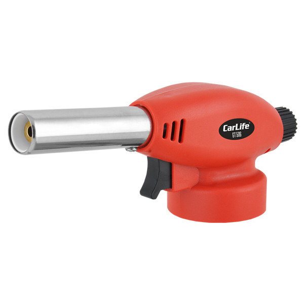 Картинка - Газовая горелка Carlife, сопло: Ø 19мм, длина 68мм с пьезоподжигом, керам. защита GT506