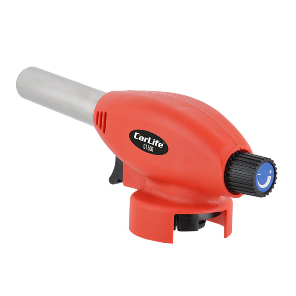 Картинка - Газовая горелка Carlife, сопло: Ø 19мм, длина 68мм с пьезоподжигом, керам. защита GT506