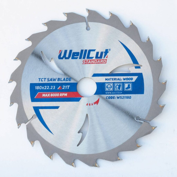 Картинка - Пильный диск WellCut 180 x 22,23 мм, 21T
