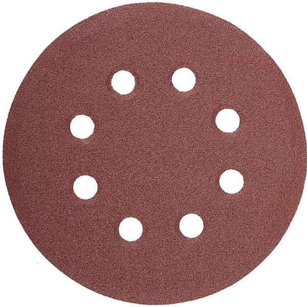 Фото - Круг шліфувальний самозачепний NovoAbrasive 115 мм, Р80, 8 отворів, набір 10шт.