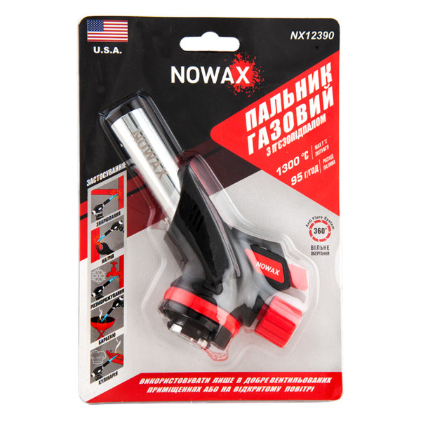 Картинка - Газовая горелка Nowax на баллон, сопло: Ø 20мм, длина 61мм, оборот. 360˚
