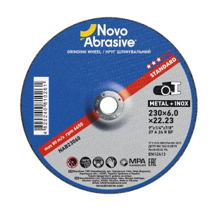 Круг шліфувальний NovoAbrasive Standard 27 230х6,0х22,23 мм, по металу