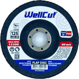 Круг пелюстковий торцевий WellCut 29 125x22,23 мм, P60