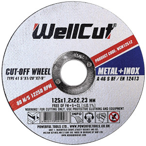 Круг відрізний WellCut 125 x 1,2 x 22,23 мм, по металу