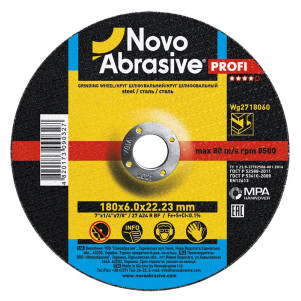 Круг шліфувальний NOVOABRASIVE 27 180х6,0х22,23 мм, по металу