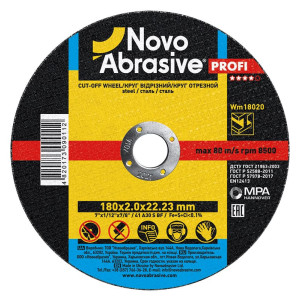 Круг відрізний NOVOABRASIVE 41 180 х 2,0 х 22,23 мм, по металу