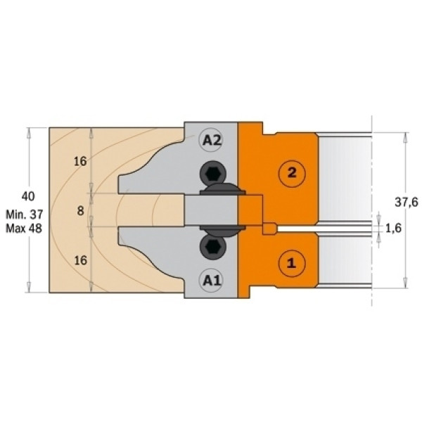 Фото - Фреза насадна D=147 I=40 F=40 RPM=5100-8500 MAN ALU (694.015.40)