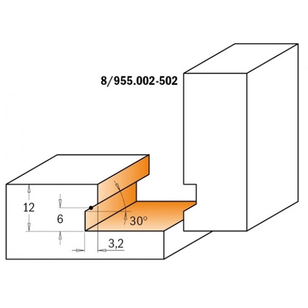 Картинка - Фреза для изготовления мебельных ящиков HM D=31,7 I=12,7 S=8 (955.002.11)