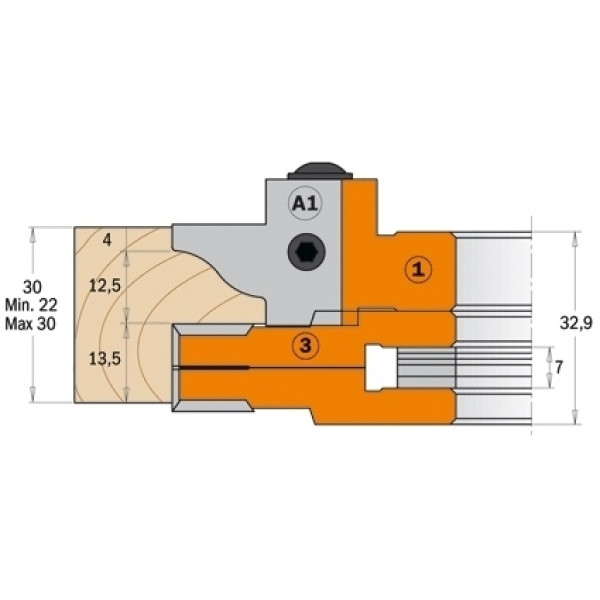 Фото - Фреза насадна D=147 I=40 F=40 RPM=5100-8500 MAN ALU (694.015.40)