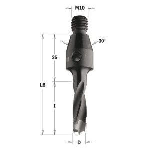 Свердло D = 10x50x75 LH S = M10 / 30град. (343.100.12)