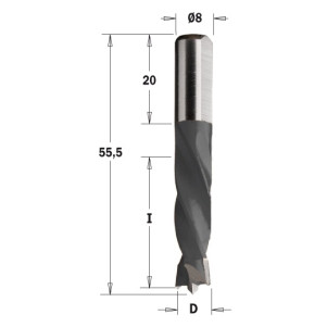 Свердло NP HW D = 10 I = 30 L = 55,5 S = 8x20 RH (306.100.11)