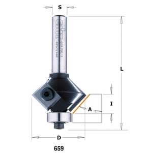 Фреза для снятия фаски со сменными лезвиями HM A = 30*D = 28 I = 10 L = 66 S = 8 (659.030.11)