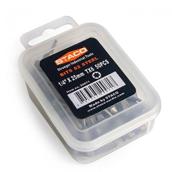Картинка - Бита 1/4 "дюйма TX6x25мм 50 шт. (20071.STACO)