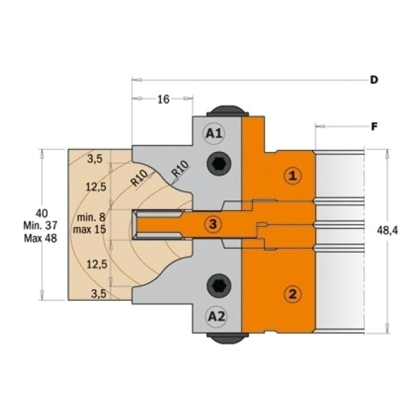 Фото - Фреза насадна D=147 I=40 F=40 RPM=5100-8500 MAN ALU (694.015.40)