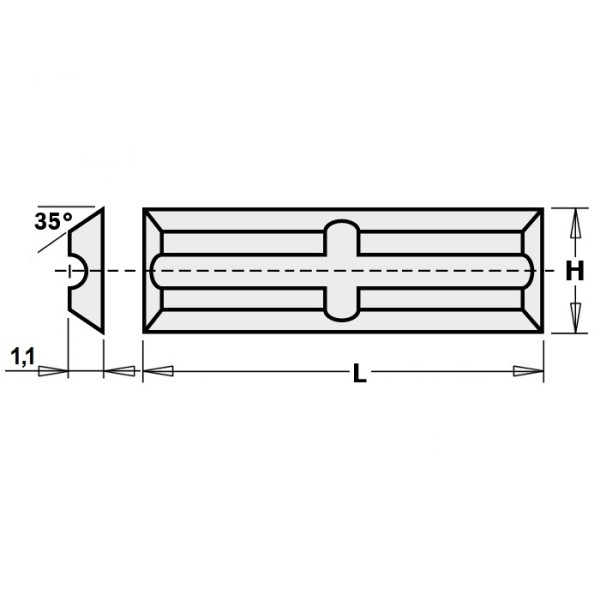 Картинка - Нож HM 20,0x4,1x1,1mm MG06 <35 (520414)