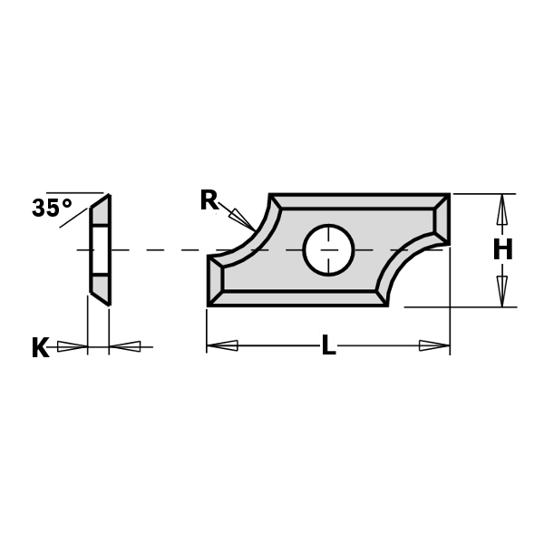 Картинка - Нож HM 19,5x9x1,5<35 R=5 HC05 (790.050.00)
