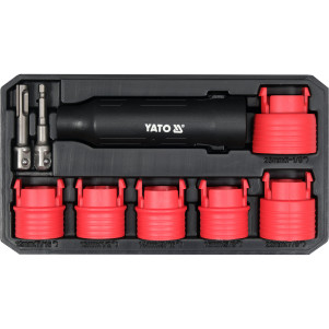 Насадки для очистки винтов и шпилек YATO с квадратами 1/2" 6-гран. и SDS+ 9 шт YT-25385