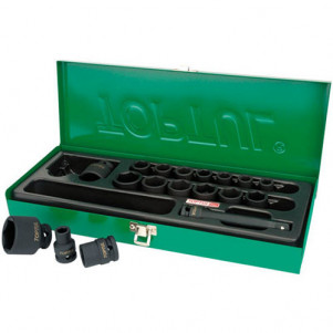 Набір головок ударних TOPTUL 1/2" 10-32 мм + подовжувач 18 шт GCAD1807