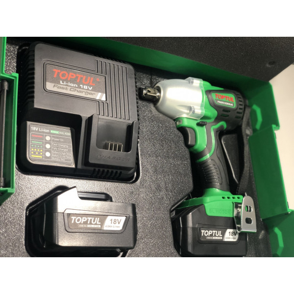 Картинка - Аккумуляторный ударный гайковерт TOPTUL KPA-1639E