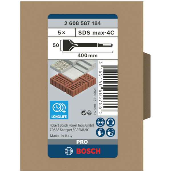 Фото - Набір зубил лопаткових Bosch PRO SDS-max 50x400 мм, 5 шт