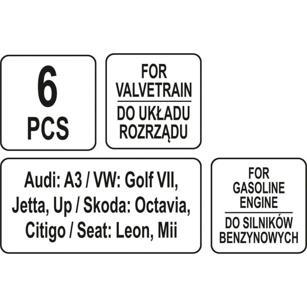 Фото - Комплект блокування ГРМ VAG tsi/tfsi YATO 6 шт YT-06025