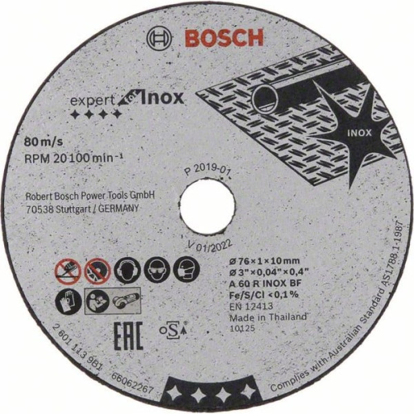 Фото - Круг відрізний Bosch Expert for Inox 76х1х10 мм 5 шт