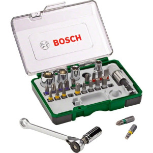 Набор бит Bosch 27 шт + ключ-трещотка (2607017160) Набор бит Bosch 27 шт + ключ-трещотка (2607017160)