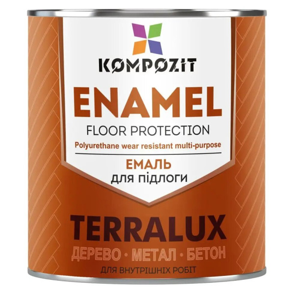 Фото - Емаль поліуретанова Kompozit TERRALUX червоно-коричнева 2.8 кг