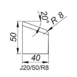 Резец для J-фаски 20° R8 Promotech NOZ-000016