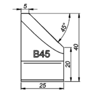 Різець для зовнішньої фаски сталі 45° Promotech B45 NOZ-000040